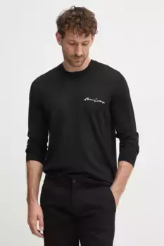 Шерстяной свитер Armani Exchange, черный