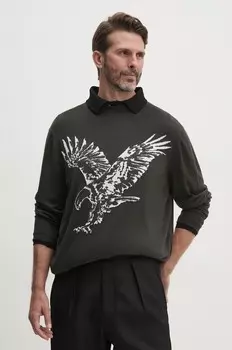 Шерстяной свитер Armani Exchange, зеленый