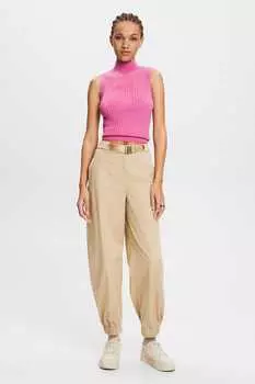 Шерстяной свитер без рукавов с высоким воротником Esprit, розовый