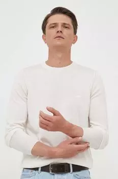 Шерстяной свитер Boss, бежевый