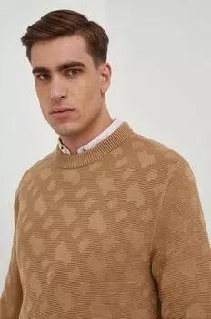 Шерстяной свитер Boss, бежевый