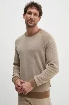 Шерстяной свитер Boss, бежевый