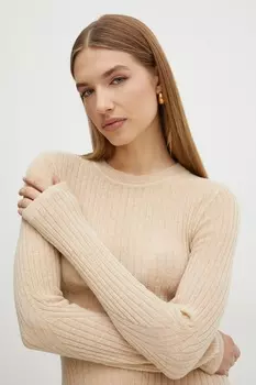 Шерстяной свитер Boss Orange, бежевый