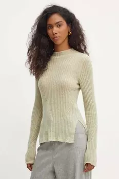 Шерстяной свитер Boss Orange, зеленый