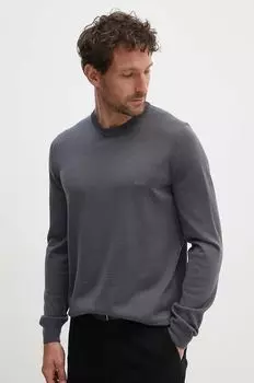 Шерстяной свитер Boss, серый