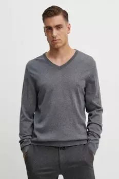 Шерстяной свитер Boss, серый