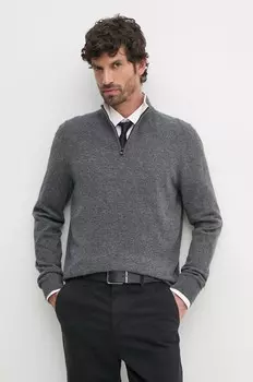 Шерстяной свитер Boss, серый