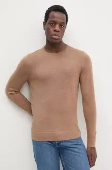 Шерстяной свитер Calvin Klein, коричневый