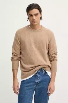 Шерстяной свитер Calvin Klein, коричневый