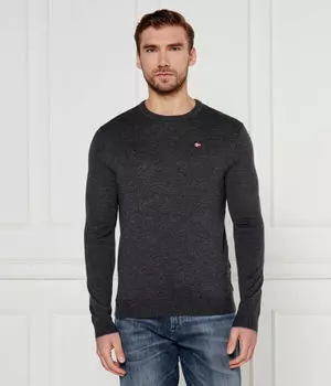 Шерстяной свитер дамаванд Regular fit Napapijri, серый
