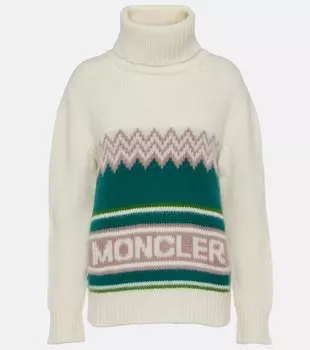 Шерстяной свитер dolcevita с воротником интарсии Moncler, мультиколор