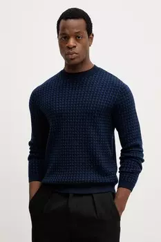 Шерстяной свитер Emporio Armani, темно-синий
