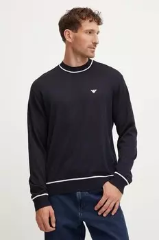 Шерстяной свитер Emporio Armani, темно-синий