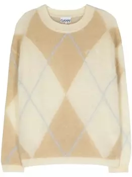 Шерстяной свитер Ganni, коричневый