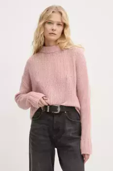 Шерстяной свитер HUGO, розовый