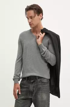 Шерстяной свитер HUGO, серый