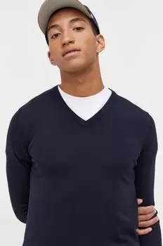 Шерстяной свитер Hugo, темно-синий