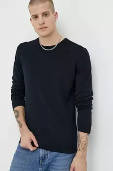 Шерстяной свитер HUGO, темно-синий