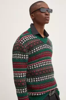 Шерстяной свитер HUGO, зеленый