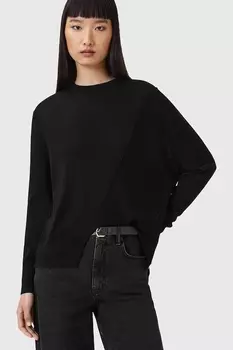 Шерстяной свитер Isla Allsaints, черный