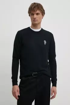 Шерстяной свитер Karl Lagerfeld, черный