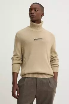 Шерстяной свитер Karl Lagerfeld Jeans, бежевый