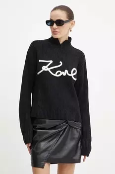 Шерстяной свитер Карла Лагерфельда Karl Lagerfeld, черный