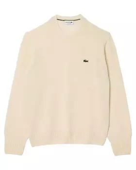 Шерстяной свитер Lacoste, белый