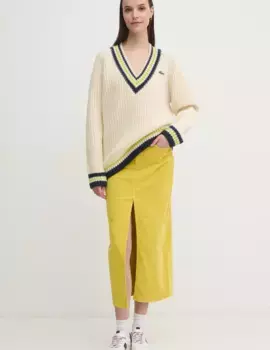 Шерстяной свитер Lacoste, бежевый