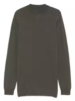 Шерстяной свитер Lupetto с высоким воротником Rick Owens, зеленый