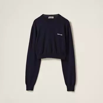 Шерстяной свитер Miu Miu, синий