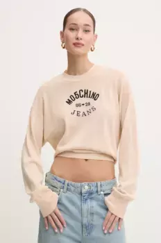 Шерстяной свитер Moschino Jeans, бежевый