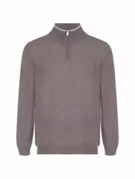 Шерстяной свитер на молнии Fedeli, серый