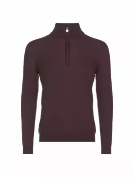 Шерстяной свитер на молнии Kiton, коричневый