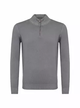 Шерстяной свитер на молнии MooRER, серый