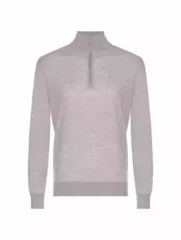 Шерстяной свитер на молнии Zegna, серый