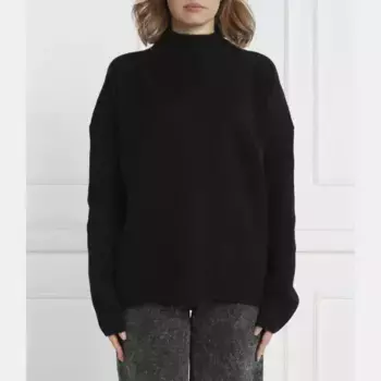 Шерстяной свитер обычного кроя Boss, черный