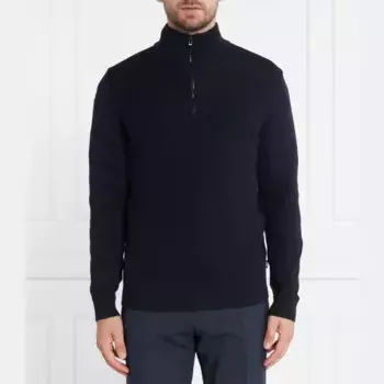 Шерстяной свитер обычного кроя Boss, синий