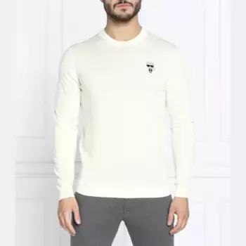 Шерстяной свитер обычного кроя Karl Lagerfeld, бежевый