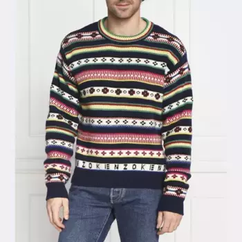 Шерстяной свитер обычного кроя Kenzo, синий