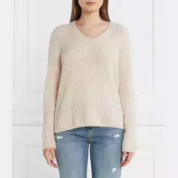 Шерстяной свитер обычного кроя Marc Cain, бежевый