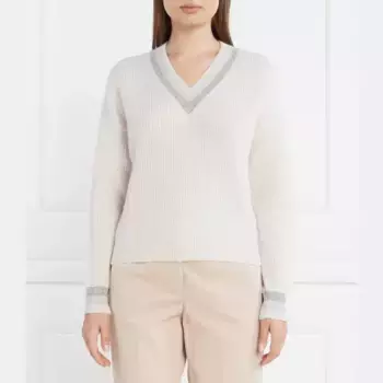 Шерстяной свитер обычного кроя с добавлением шелка Peserico, белый