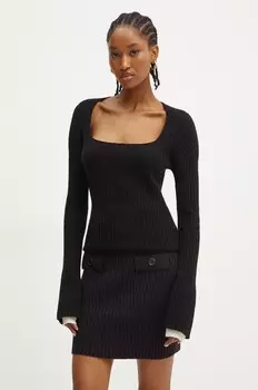 Шерстяной свитер Pinko, черный