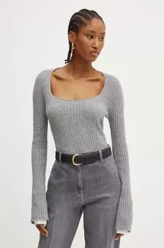 Шерстяной свитер Pinko, серый