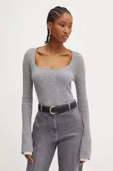 Шерстяной свитер Pinko, серый