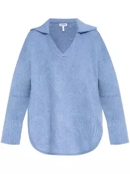 Шерстяной свитер-поло LOEWE, синий