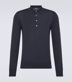 Шерстяной свитер-поло Tom Ford, синий