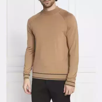 Шерстяной свитер прямого кроя Favino Boss, коричневый