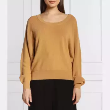 Шерстяной свитер прямого кроя Patrizia Pepe, коричневый