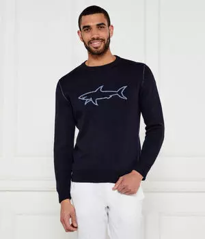 Шерстяной свитер Regular fit Paul&Shark, синий